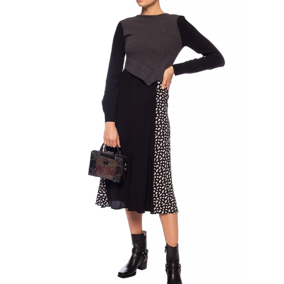 NEW McQ Alexander McQueen Mixed Media Dress - Picture 1 of 8